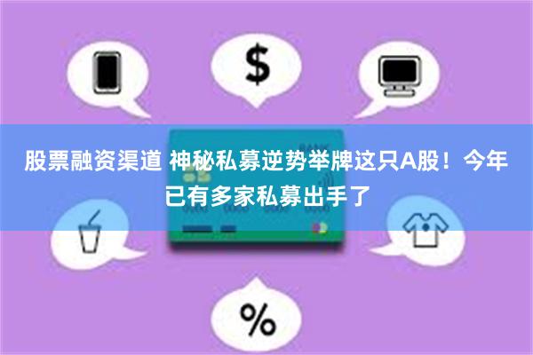 股票融资渠道 神秘私募逆势举牌这只A股！今年已有多家私募出手了