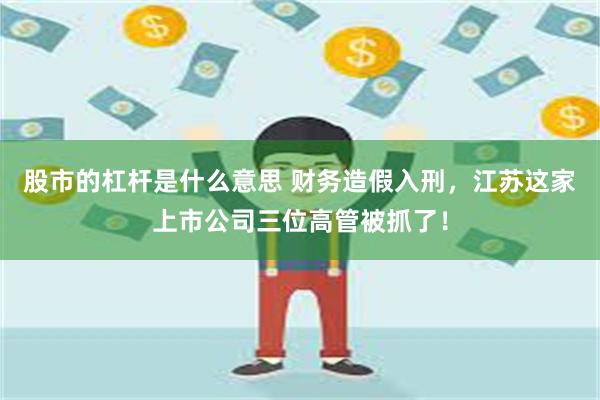 股市的杠杆是什么意思 财务造假入刑，江苏这家上市公司三位高管被抓了！