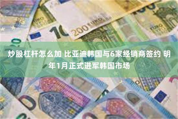 炒股杠杆怎么加 比亚迪韩国与6家经销商签约 明年1月正式进军韩国市场