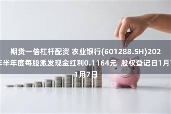 期货一倍杠杆配资 农业银行(601288.SH)2024年半年度每股派发现金红利0.1164元  股权登记日1月7日